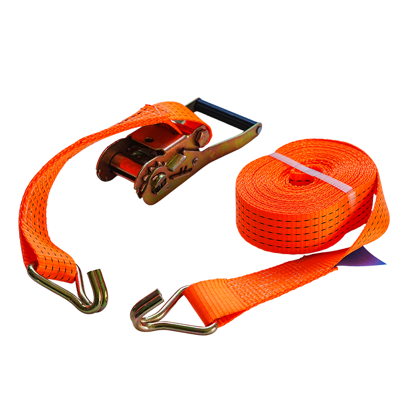 Correa de amarre de trinquete de doble gancho en J de 2 pulgadas para transporte